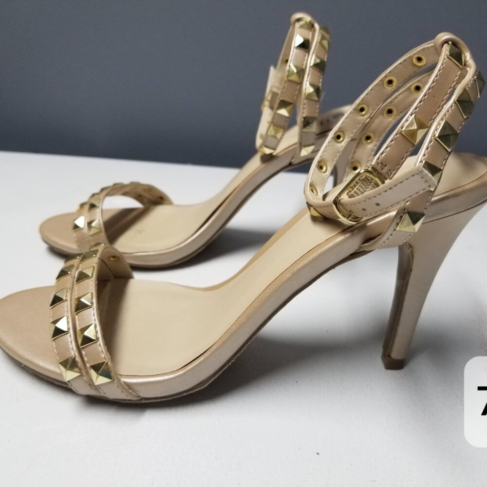 Diba Shoes Heels 7.5 Cream Formal Business Party Studded Strappy